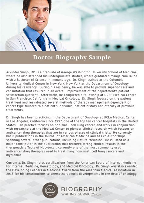 doctor biography sample.